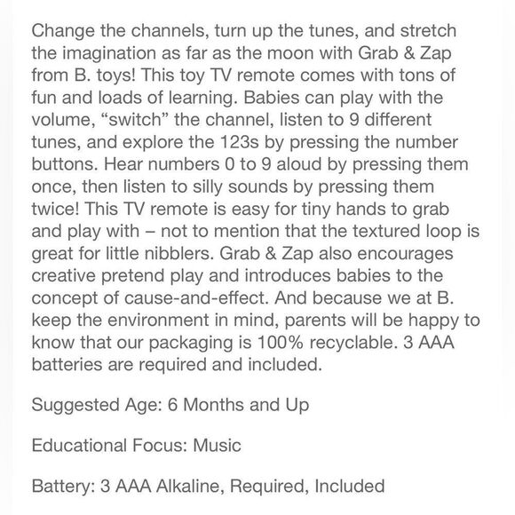 B. Toys Musical Toy Remote Control - Picture 2 of 4